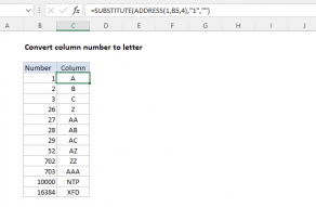 Excel formula: Convert column number to letter