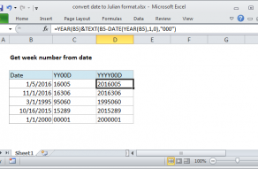 Excel formula: Convert date to Julian format
