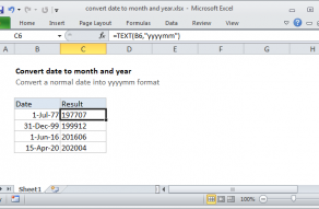 Excel formula: Convert date to month and year