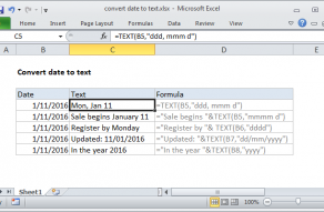 Excel formula: Convert date to text