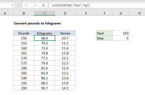 Excel formula: Convert pounds to kilograms