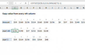 Excel formula: Copy value from every nth column