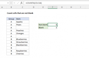 Excel formula: Count cells that are not blank