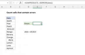 Excel formula: Count cells that contain errors