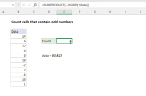 Excel formula: Count cells that contain odd numbers