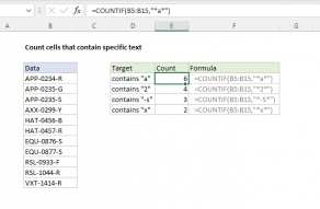 Excel formula: Count cells that contain specific text