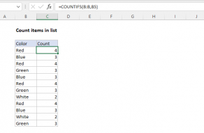 Excel formula: Count items in list