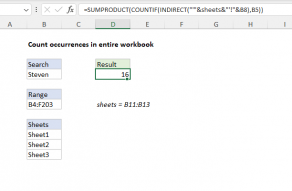Excel formula: Count occurrences in entire workbook