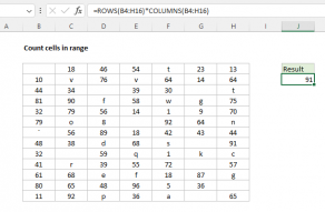Excel formula: Count cells in range