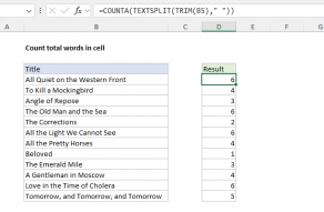 Excel formula: Count total words in a cell