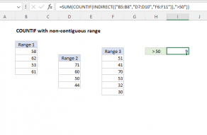 Excel formula: COUNTIF with non-contiguous range