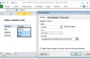 Excel formula: Data validation allow uppercase only