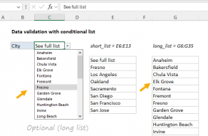 Excel formula: Data validation with conditional list