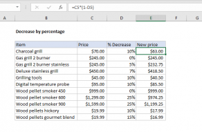 Excel formula: Decrease by percentage