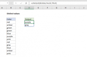 Excel formula: Distinct values