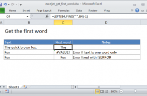 Excel formula: Get first word