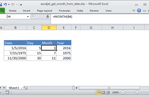 Excel formula: Get month from date