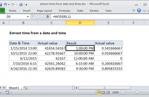 Excel formula: Extract time from a date and time