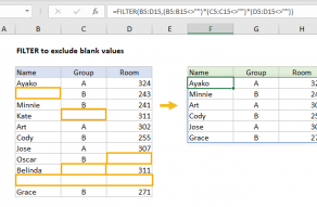 Excel formula: Filter exclude blank values