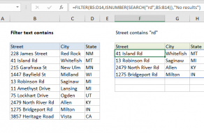 Excel formula: Filter text contains