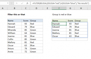 Excel formula: Filter this or that