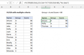 Excel formula: Filter with multiple criteria