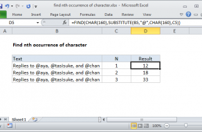 Excel formula: Find nth occurrence of character