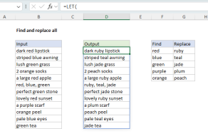 Excel formula: Find and replace multiple values