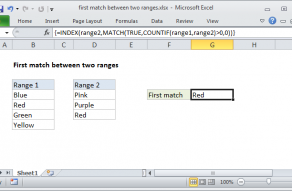 Excel formula: First match between two ranges