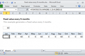 Excel formula: Fixed value every N columns