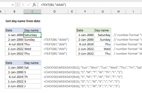 Excel formula: Get day name from date