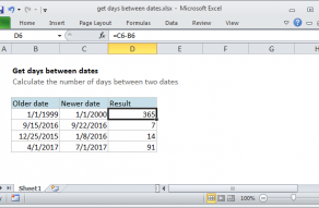 Excel formula: Get days between dates
