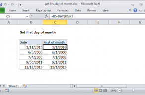 Excel formula: Get first day of month