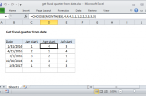 Excel formula: Get fiscal quarter from date