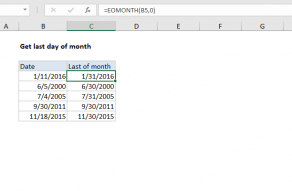 Excel formula: Get last day of month