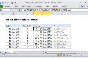 Excel formula: Get last weekday in month