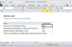 Excel formula: Get last word