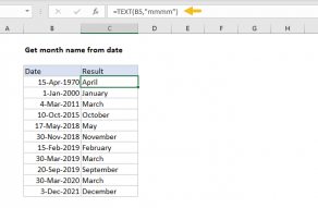 Excel formula: Get month name from date
