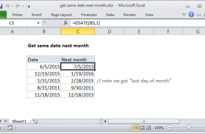 Excel formula: Get same date next month