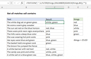 Excel formula: Get all matches cell contains