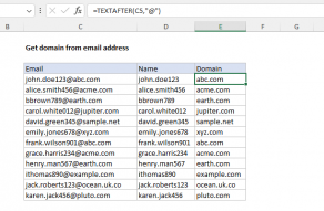 Excel formula: Get domain from email address