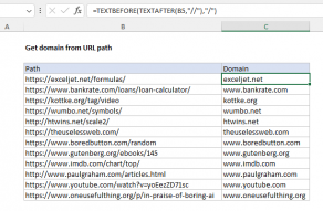 Excel formula: Get domain name from URL