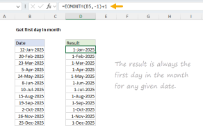 Excel formula: Get first day of month
