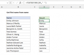 Excel formula: Get first name from name