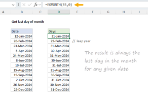 Excel formula: Get last day of month