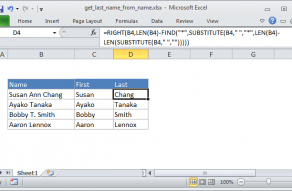 Excel formula: Get last name from name