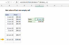 Excel formula: Get value of last non-empty cell