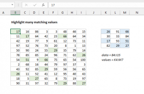 Excel formula: Highlight many matching values