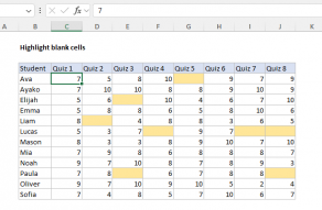 Excel formula: Highlight blank cells