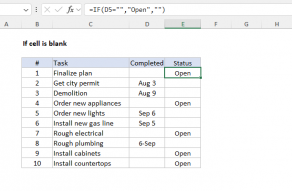 Excel formula: If cell is blank